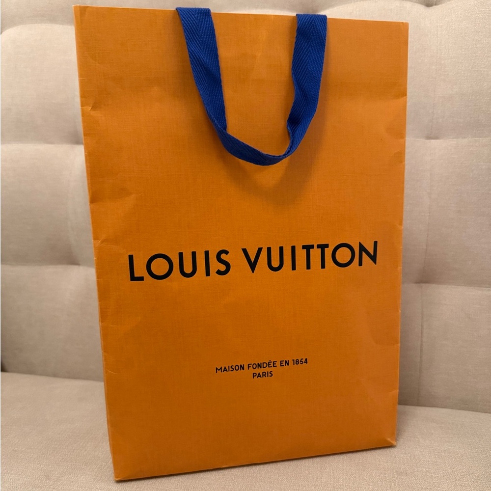💋Authentic Louis Vuitton Tangerine Bag with Cobalt‎ Handles